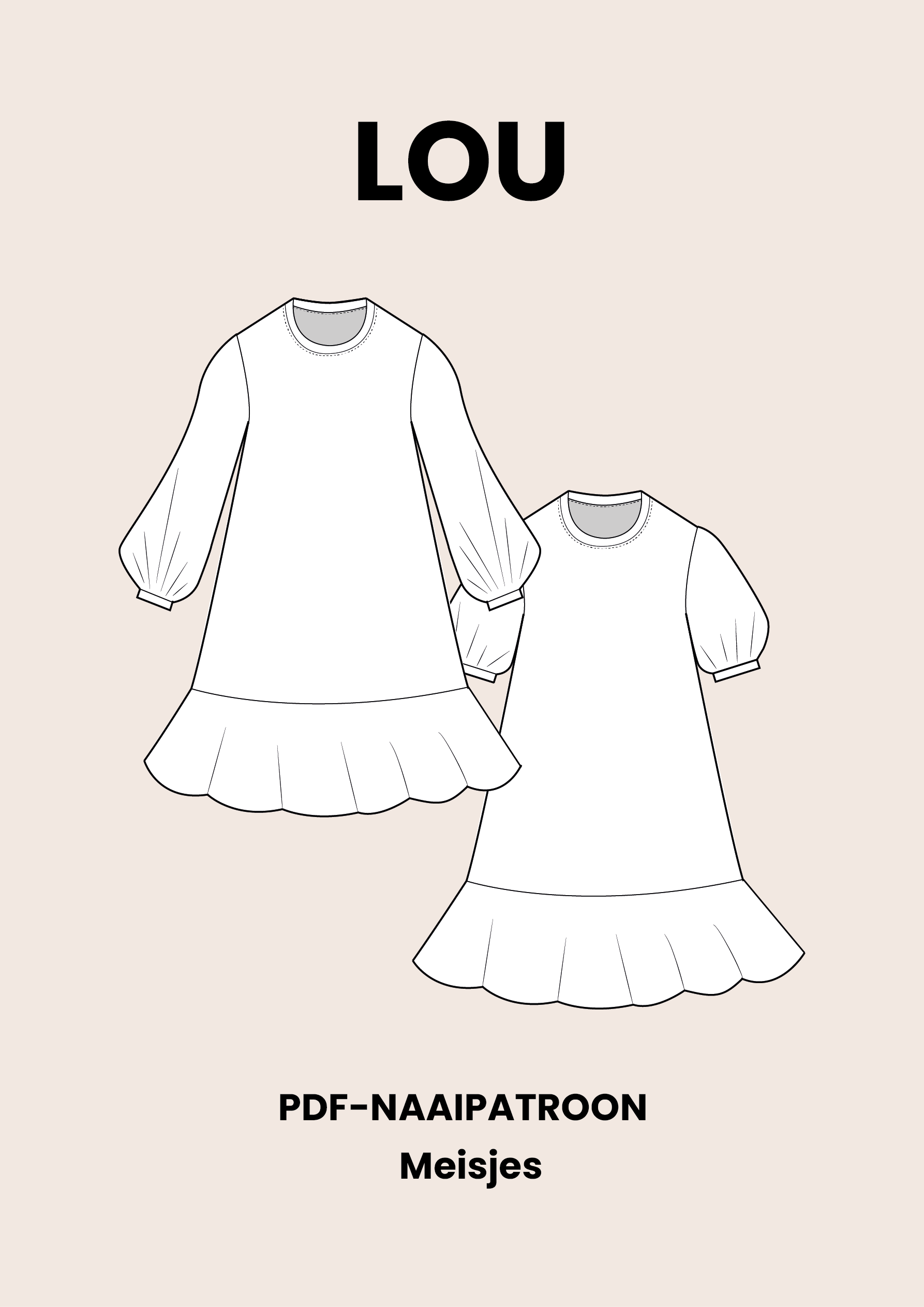 Naaipatroon| Jurk Lou | Maten 92-152 cm |